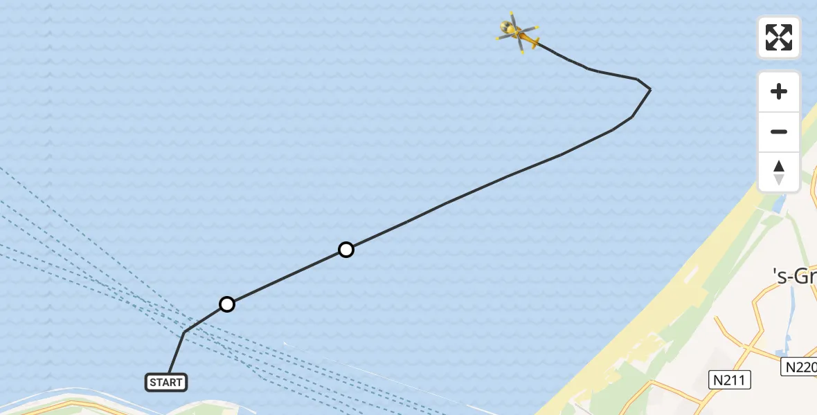 Vluchtroute  Maasvlakte - , 25 april 2024, 08:21