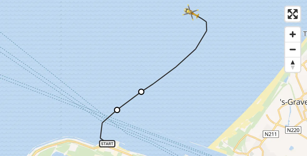 Vluchtroute  Maasvlakte - , 25 april 2024, 08:41