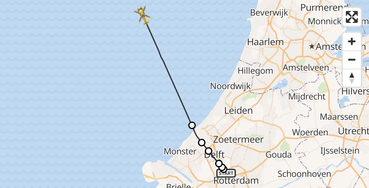 Vluchtroute  Rotterdam The Hague Airport - , 25 april 2024, 09:48