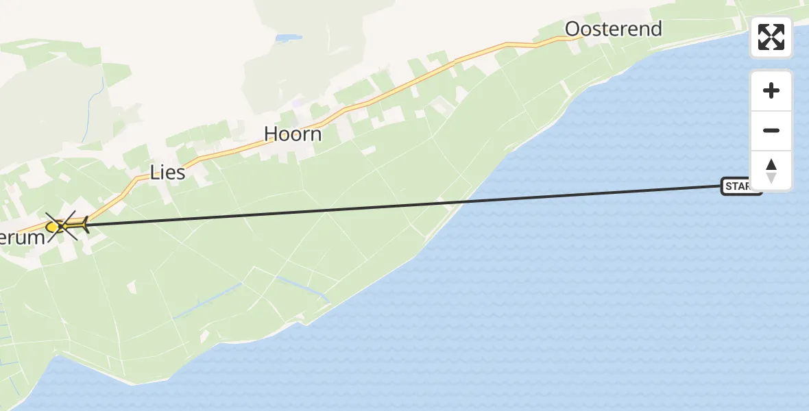 Routekaart van de vlucht: Ambulancehelikopter naar Formerum, Formerum