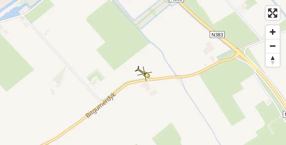 Routekaart van de vlucht: Ambulancehelikopter naar Menaam