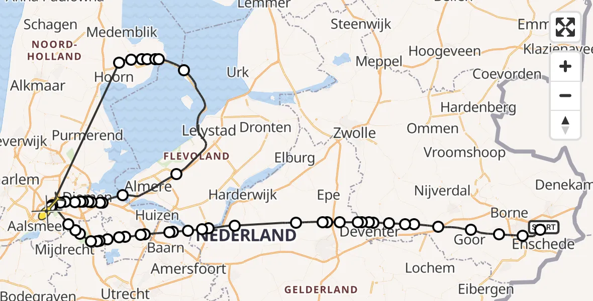 Routekaart van de vlucht: Politieheli naar Schiphol, Overmaat