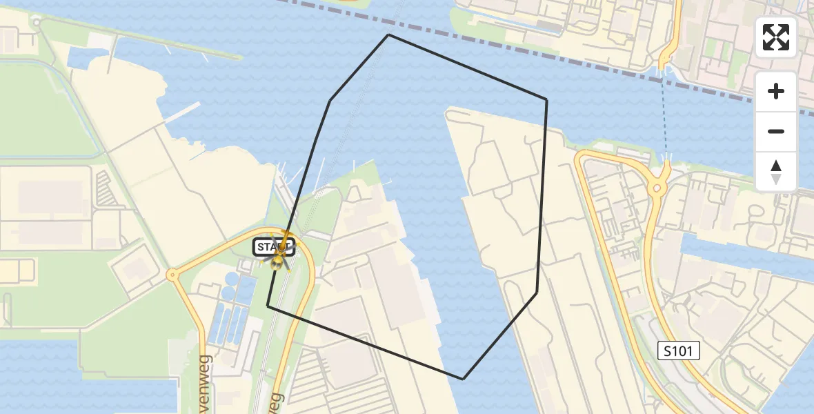 Vluchtroute Traumahelikopter van Amsterdam Heliport naar Amsterdam Heliport