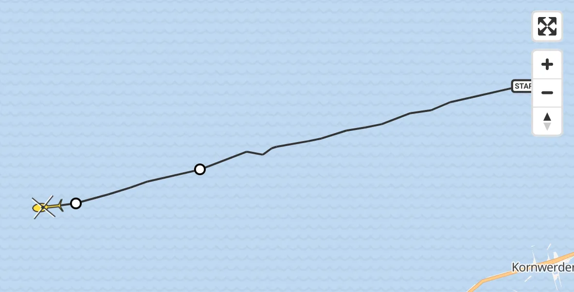 Routekaart van de vlucht: Ambulanceheli naar Oosterend, Verversgat