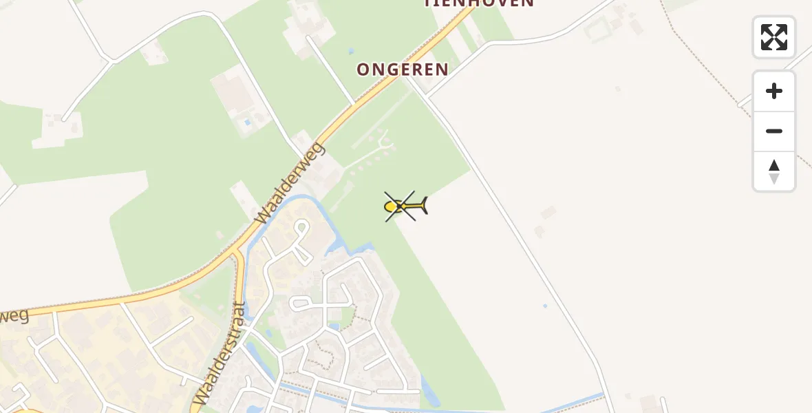 Routekaart van de vlucht: Ambulanceheli naar Den Burg
