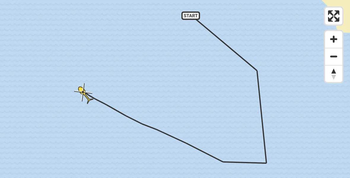 Routekaart van de vlucht: Kustwachthelikopter naar Den Hoorn