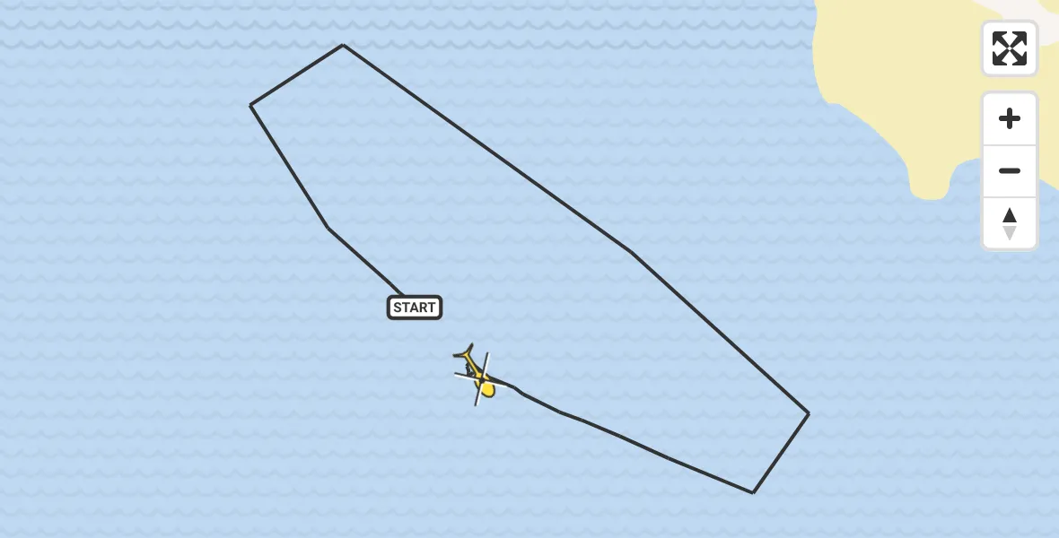 Routekaart van de vlucht: Kustwachthelikopter naar Den Hoorn
