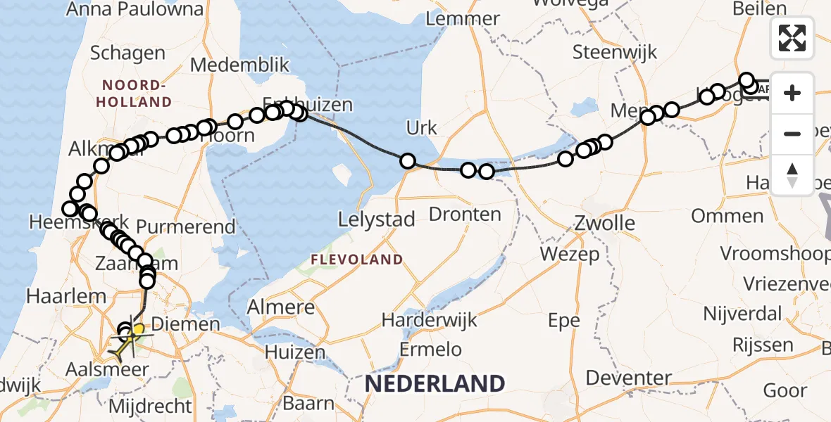 Routekaart van de vlucht: Politieheli naar Schiphol, Industrieweg