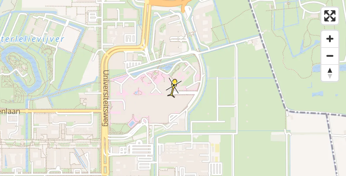 Vluchtroute Traumahelikopter van Universitair Medisch Centrum Utrecht naar Universitair Medisch Centrum Utrecht