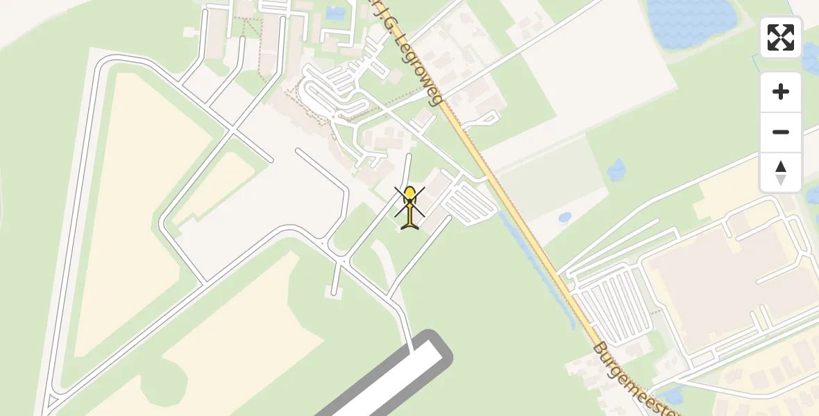 Routekaart van de vlucht: Traumaheli naar Groningen Airport Eelde