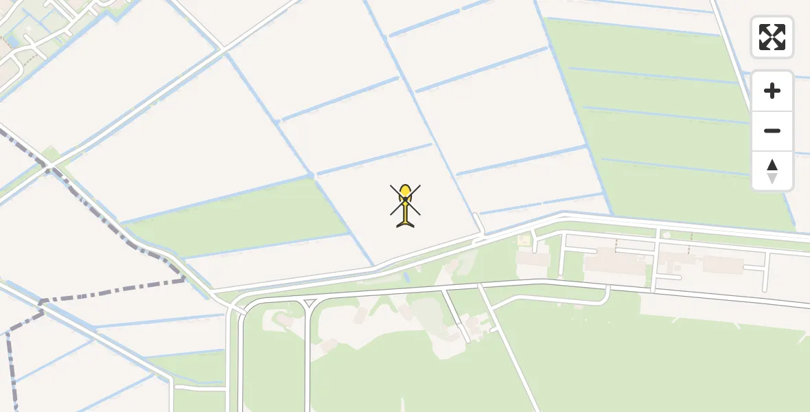 Vluchtroute Ambulancehelikopter van Vliegbasis Leeuwarden naar Vliegbasis Leeuwarden