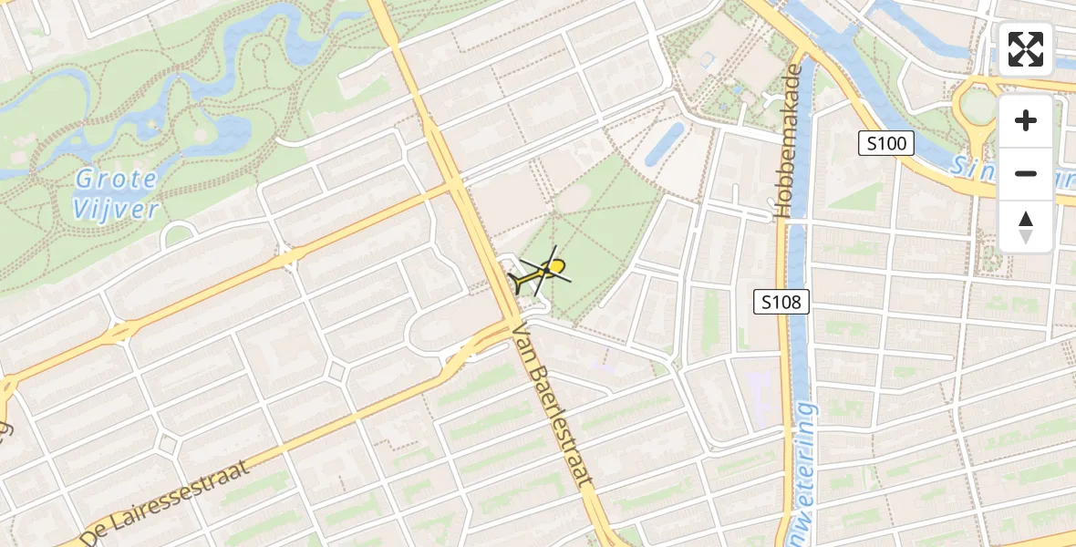 Routekaart van de vlucht: Traumahelikopter naar Amsterdam