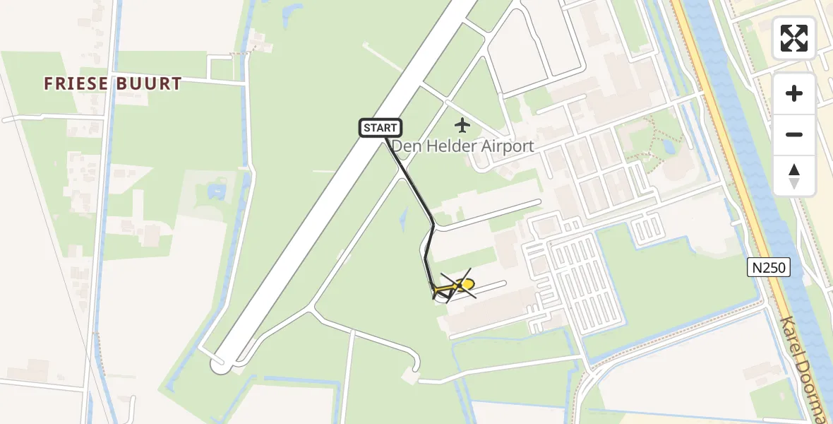 Vluchtroute  van Vliegveld De Kooy naar Vliegveld De Kooy