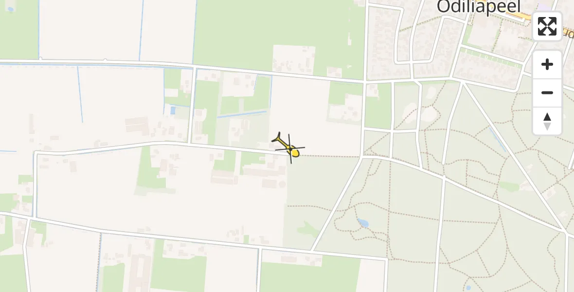 Routekaart van de vlucht: Traumahelikopter naar Odiliapeel