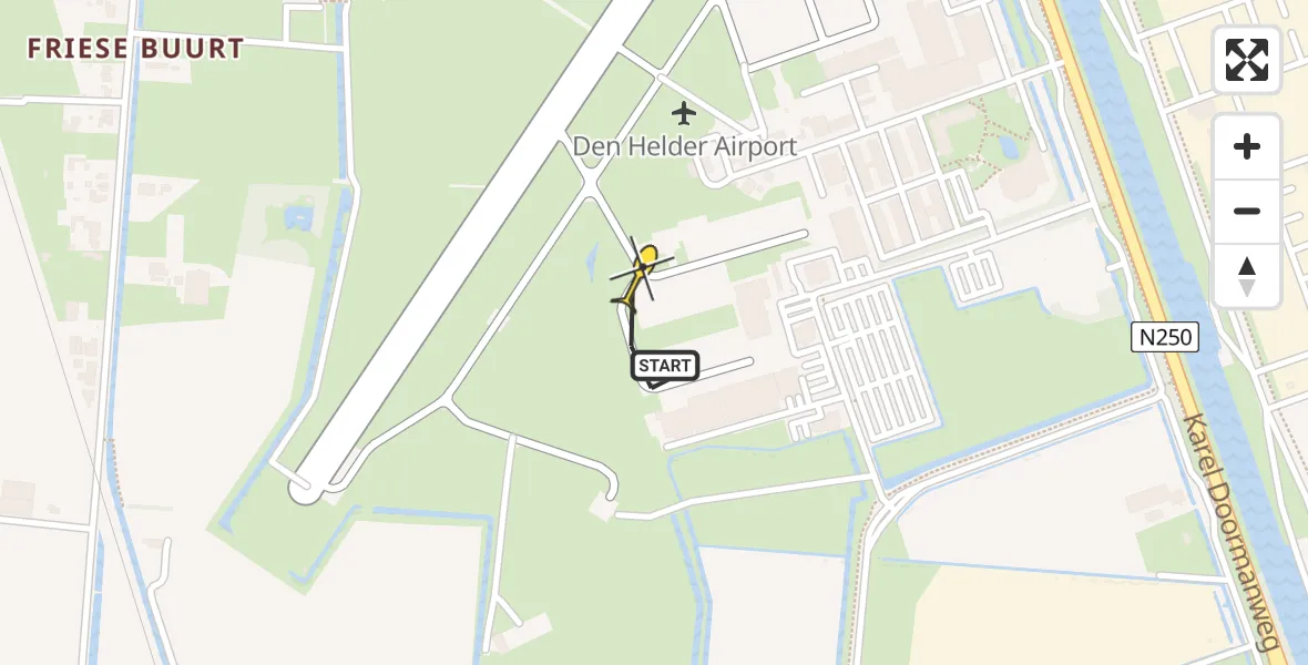 Vluchtroute  van Vliegveld De Kooy naar Vliegveld De Kooy