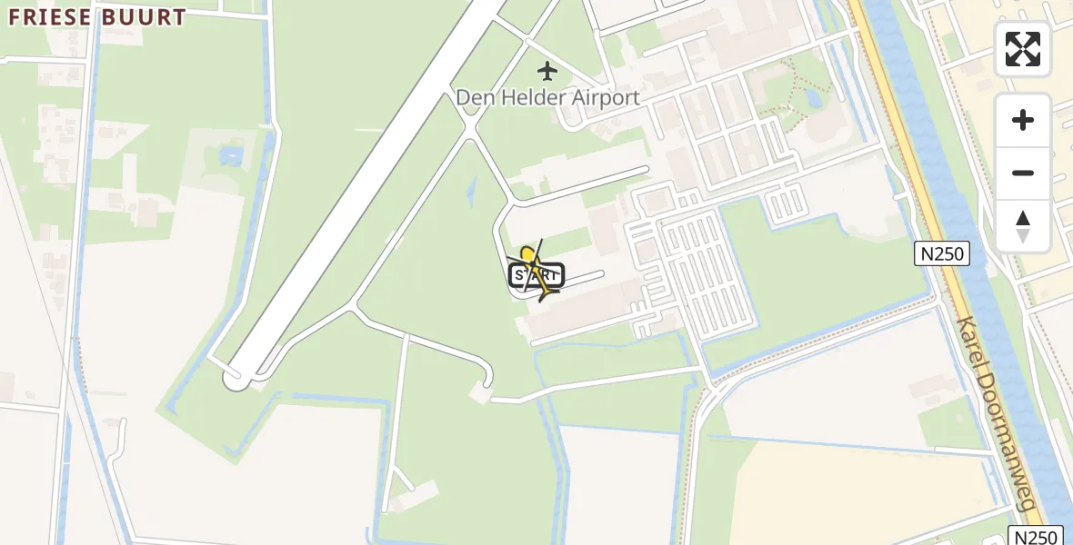 Vluchtroute  van Vliegveld De Kooy naar Vliegveld De Kooy