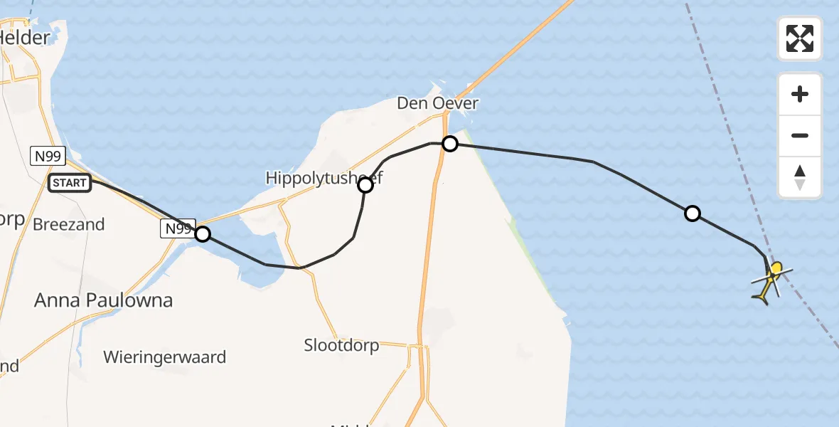 Routekaart van de vlucht: NCG06 naar Medemblik, Balgweg