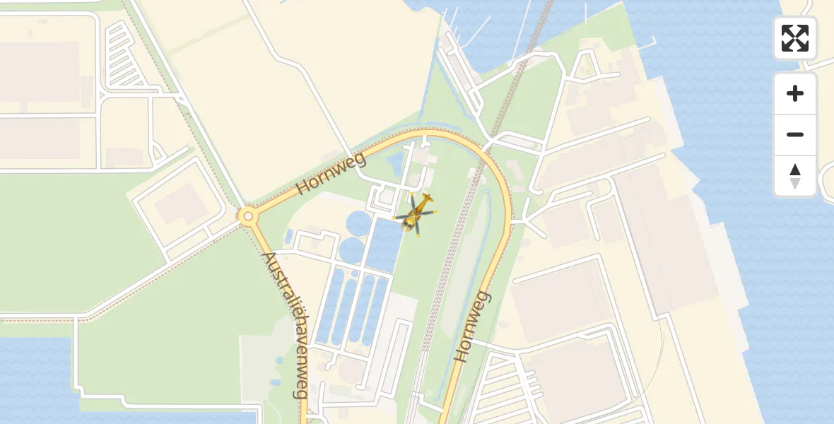 Routekaart van de vlucht: Traumahelikopter naar Amsterdam Heliport