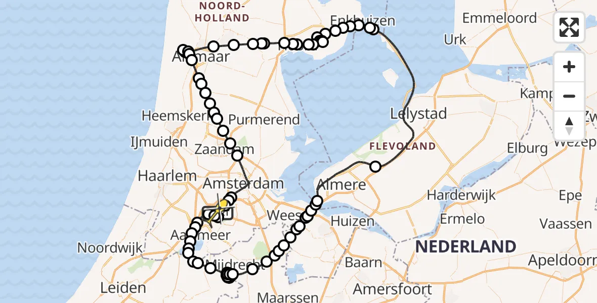 Routekaart van de vlucht: Politieheli naar Schiphol, Loevesteinse Randweg