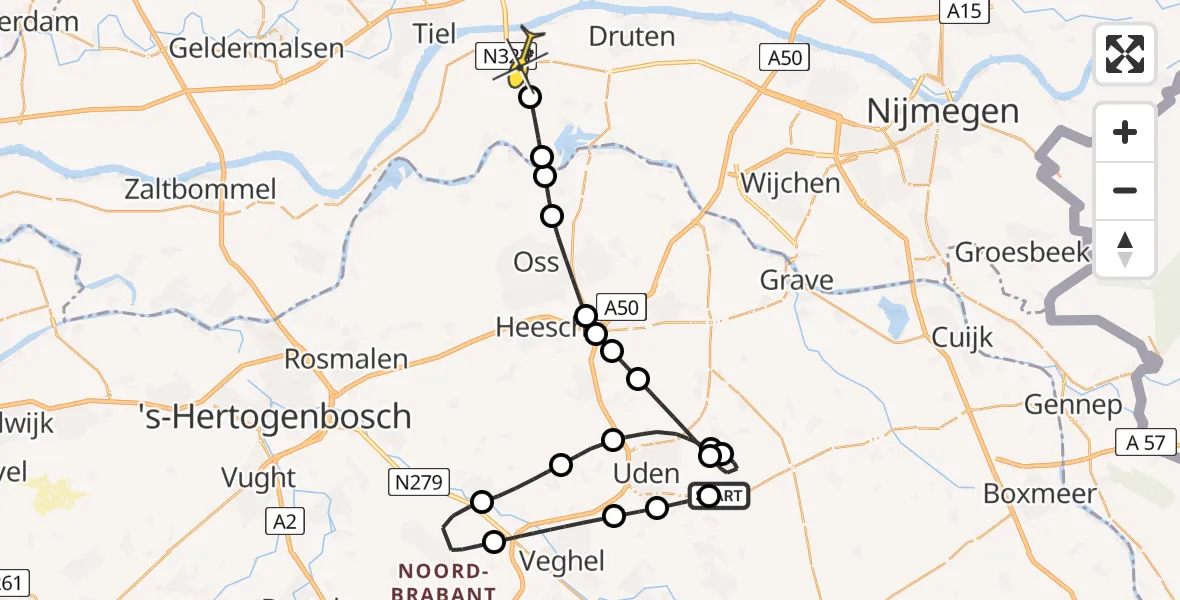 Routekaart van de vlucht: Lifeliner 3 naar Beneden-Leeuwen, Annahof