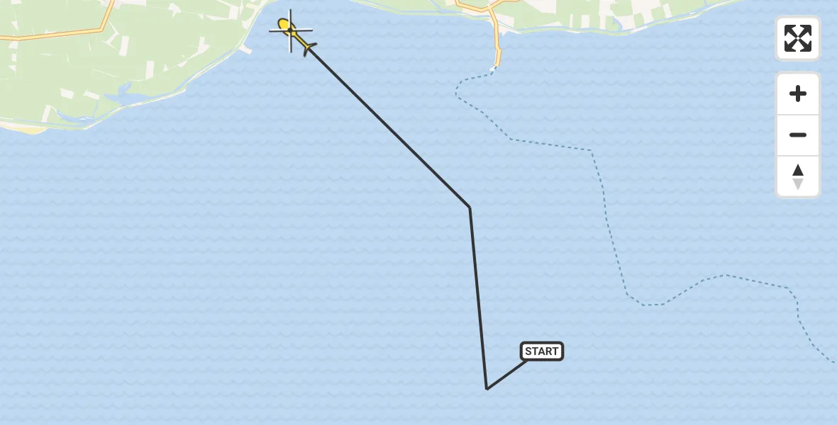 Routekaart van de vlucht: Ambulancehelikopter naar Nes, Ballumerbocht