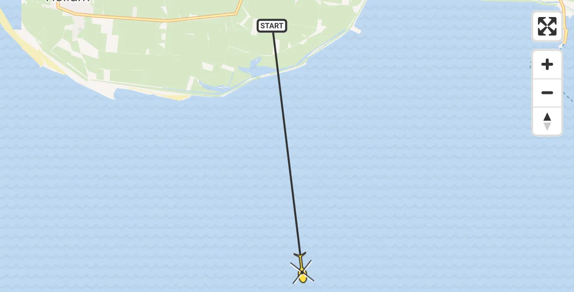 Routekaart van de vlucht: Ambulancehelikopter naar Ballum, Dantziggat