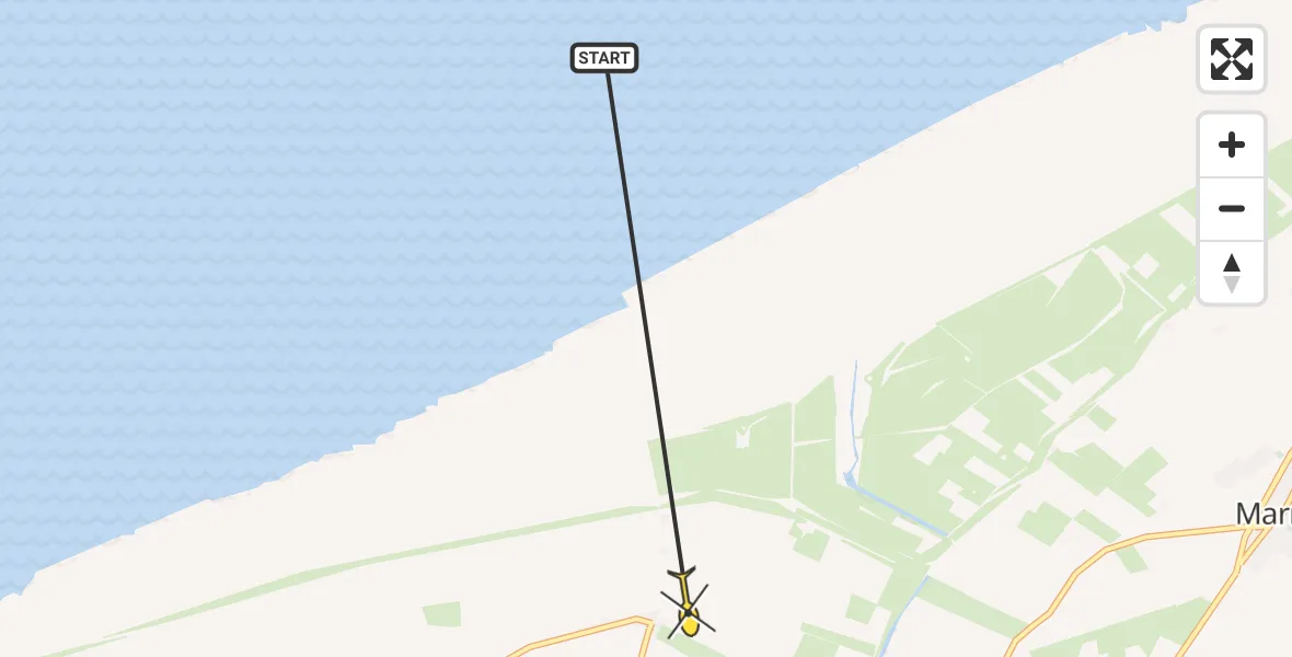 Routekaart van de vlucht: Ambulanceheli naar Oudebildtzijl, Koedijk