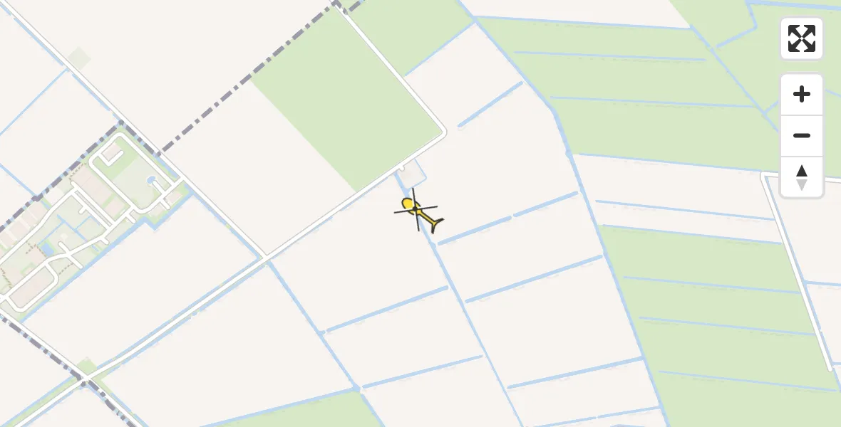 Vluchtroute Ambulancehelikopter van Vliegbasis Leeuwarden naar Vliegbasis Leeuwarden