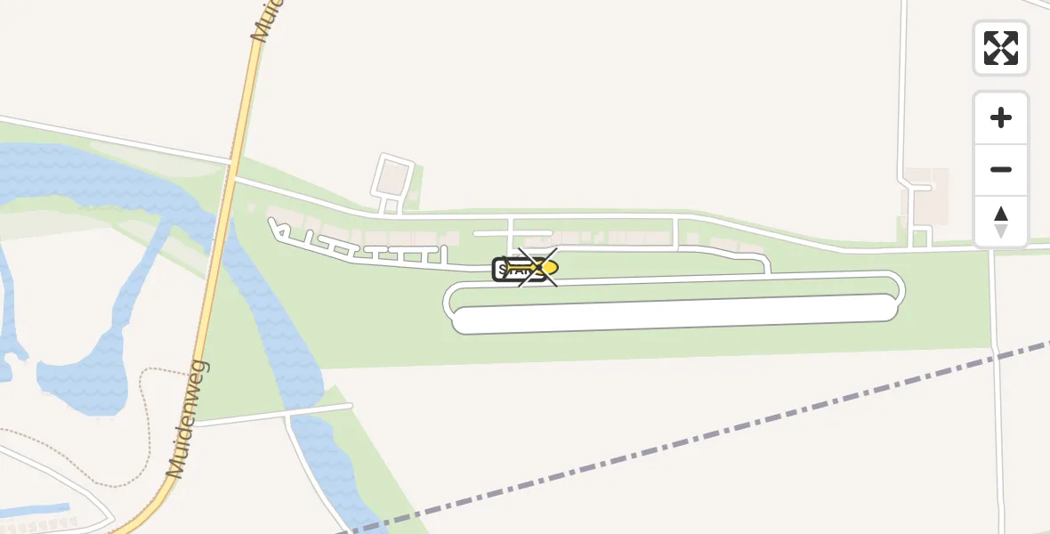 Routekaart van de vlucht: Politiehelikopter naar Vliegveld Midden-Zeeland, Calandweg