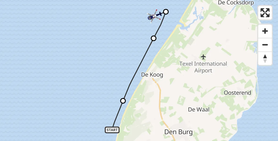 Vluchtroute Politiehelikopter Den Burg - , 29 april 2024, 10:32
