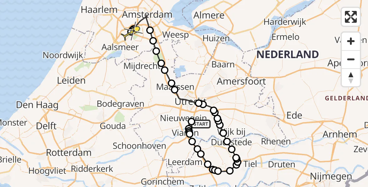 Routekaart van de vlucht: Politieheli naar Schiphol, De Bouw