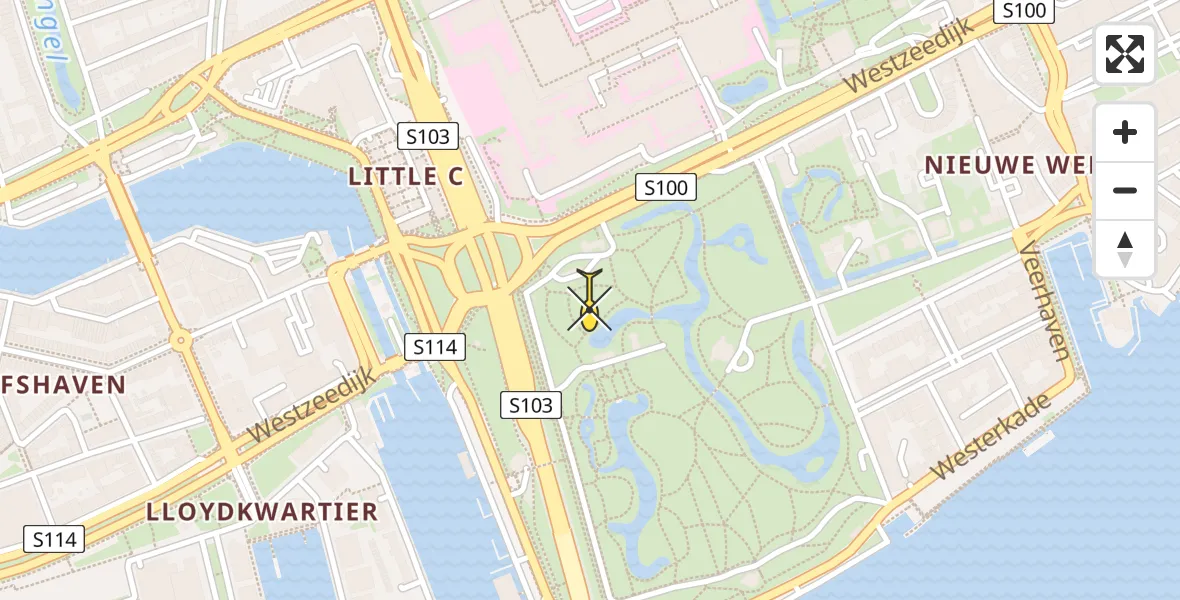 Vluchtroute Traumahelikopter van Erasmus MC naar Erasmus MC