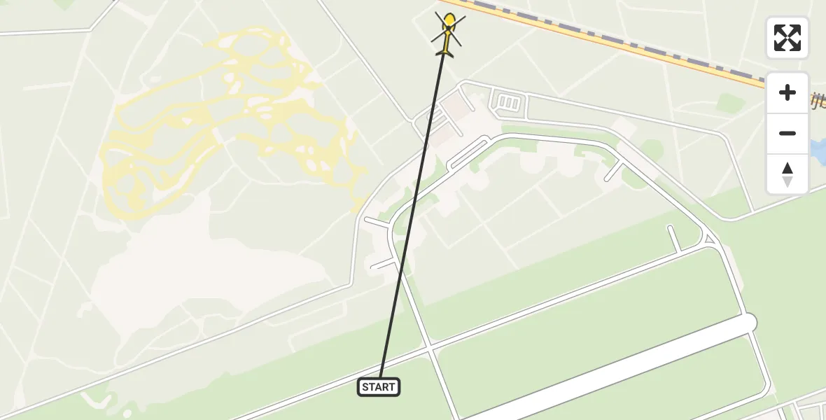 Routekaart van de vlucht: Traumahelikopter naar Vliegbasis Woensdrecht, Kooiweg