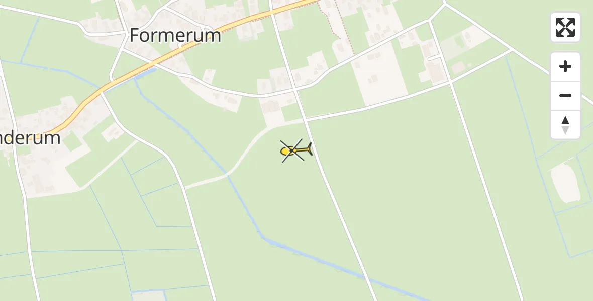 Routekaart van de vlucht: Ambulancehelikopter naar Formerum