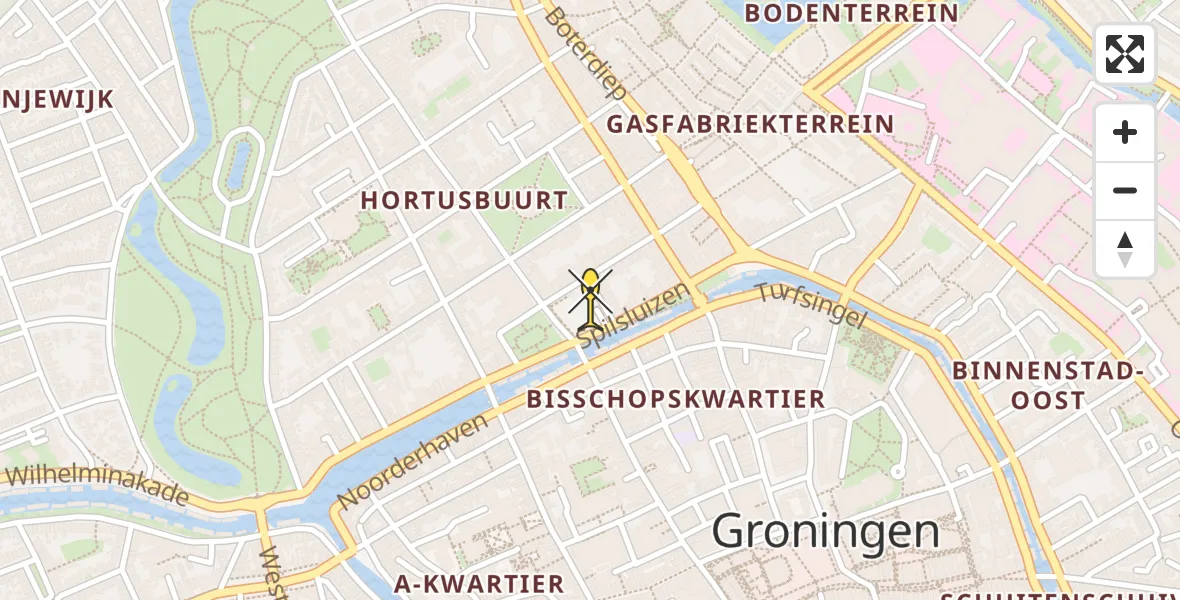 Vluchtroute Traumahelikopter van Universitair Medisch Centrum Groningen naar Universitair Medisch Centrum Groningen