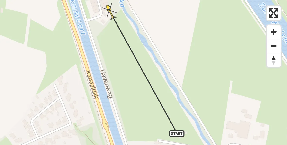 Routekaart van de vlucht: Traumahelikopter naar Aarle-Rixtel, Havenweg