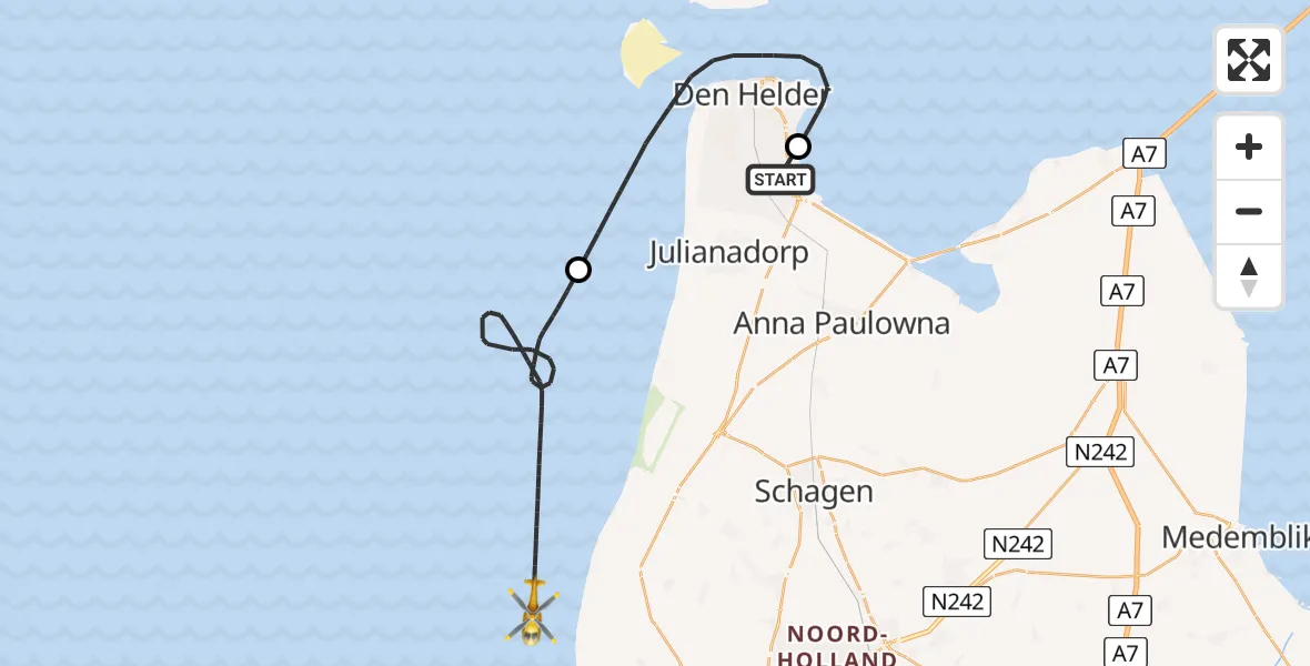 Vluchtroute  Vliegveld De Kooy - , 30 april 2024, 17:30