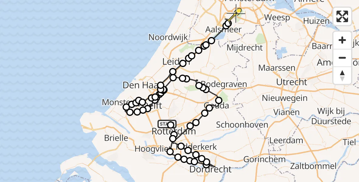 Routekaart van de vlucht: Politieheli naar Schiphol, Edsger Dijkstralaan