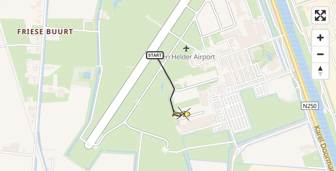 Routekaart van de vlucht: NCG06 naar Vliegveld De Kooy, Luchthavenweg