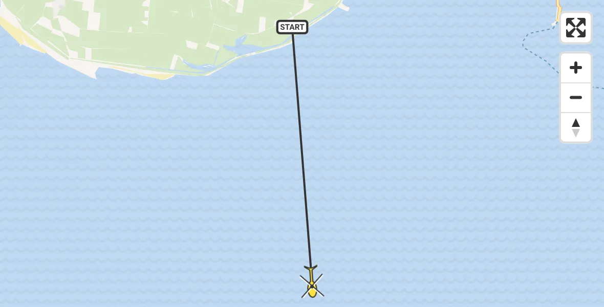 Routekaart van de vlucht: Ambulancehelikopter naar Ferwert, Dantziggat