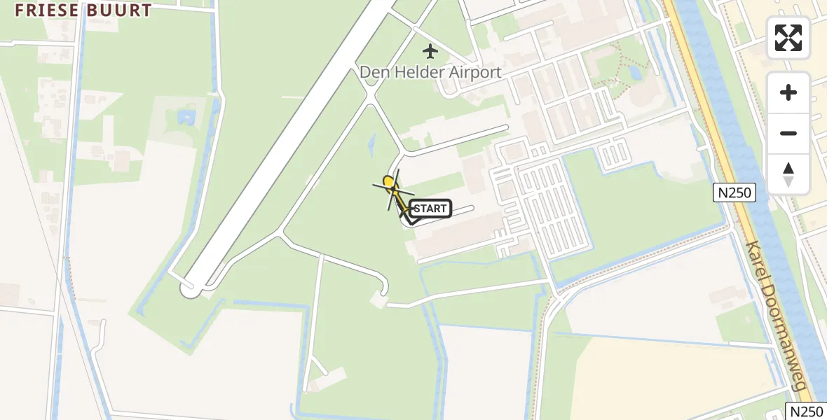 Vluchtroute  van Vliegveld De Kooy naar Vliegveld De Kooy