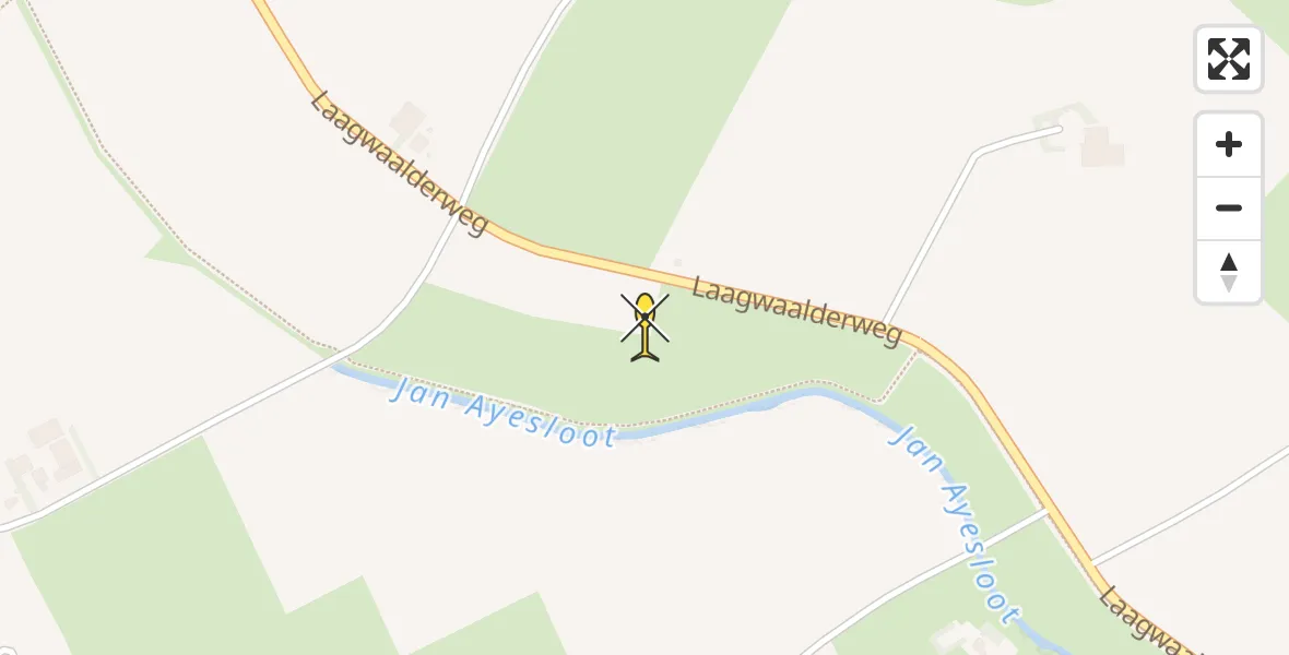 Routekaart van de vlucht: Ambulancehelikopter naar De Waal