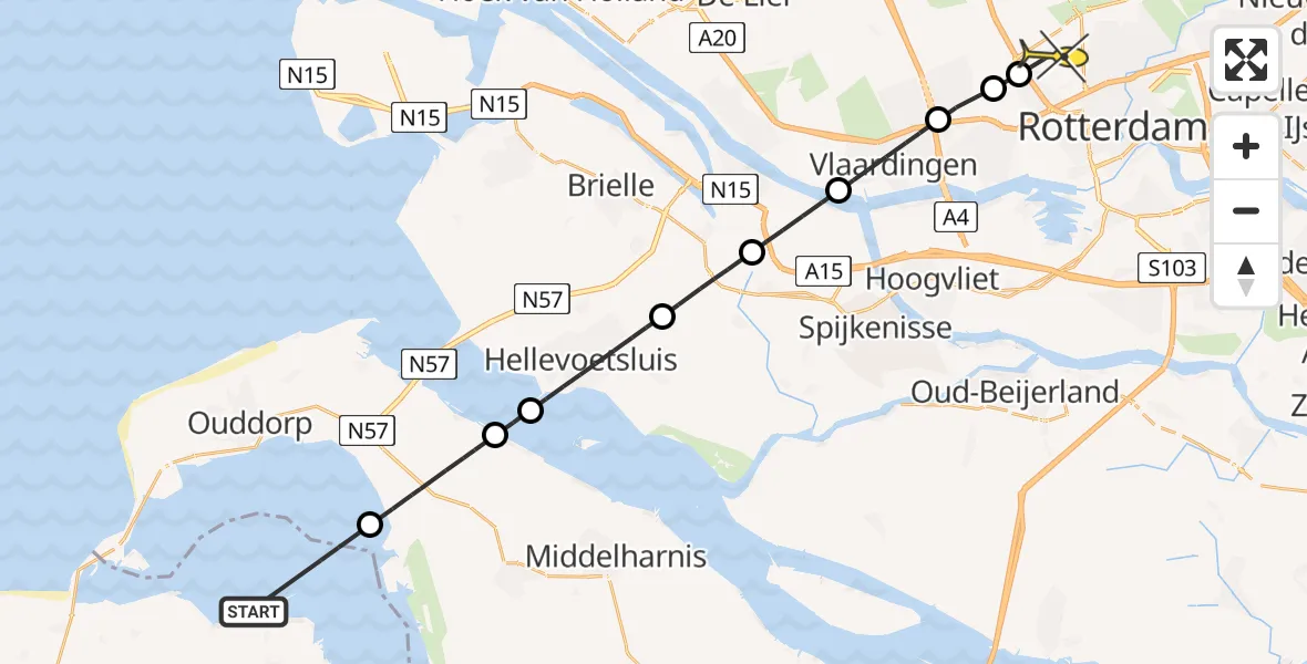 Routekaart van de vlucht: Lifeliner 2 naar Rotterdam The Hague Airport, Vlieger