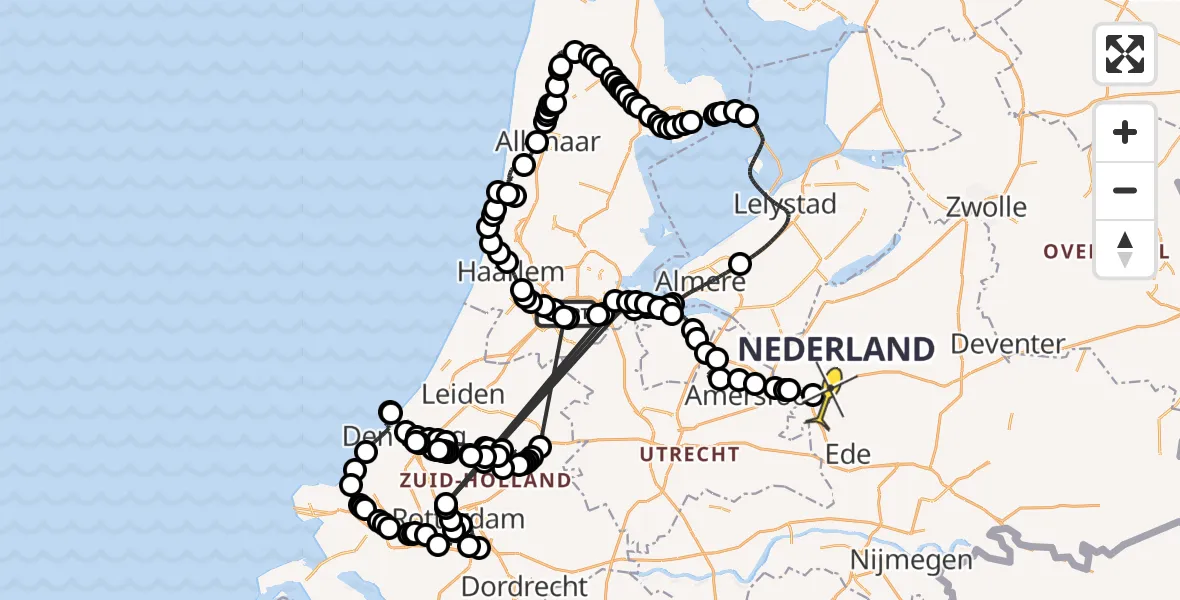 Routekaart van de vlucht: Politiehelikopter naar Barneveld, Loevesteinse Randweg