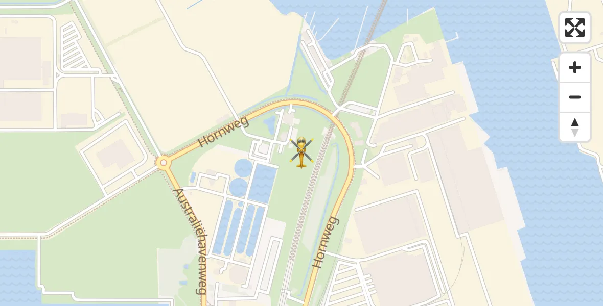 Routekaart van de vlucht: Traumahelikopter naar Amsterdam Heliport