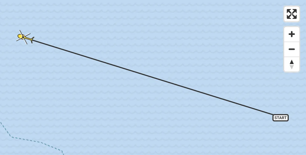 Routekaart van de vlucht: Ambulancehelikopter naar West-Terschelling, Oosterom