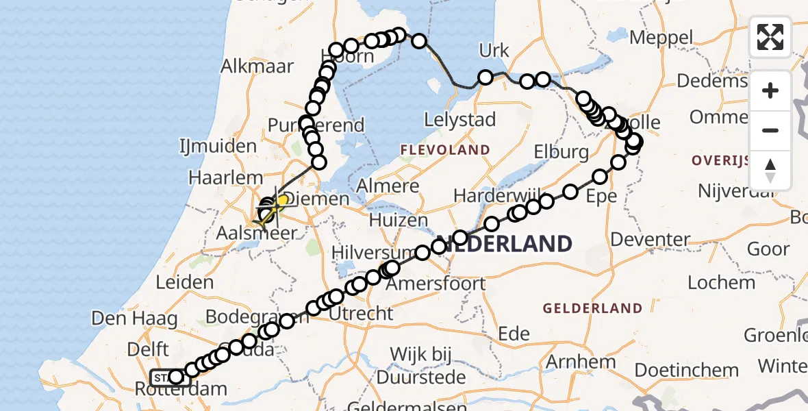 Routekaart van de vlucht: Politieheli naar Schiphol, Edsger Dijkstralaan