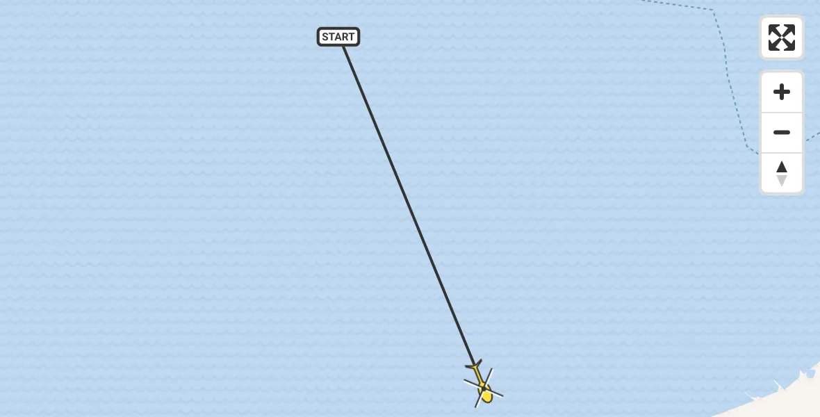 Routekaart van de vlucht: Ambulancehelikopter naar Ferwert