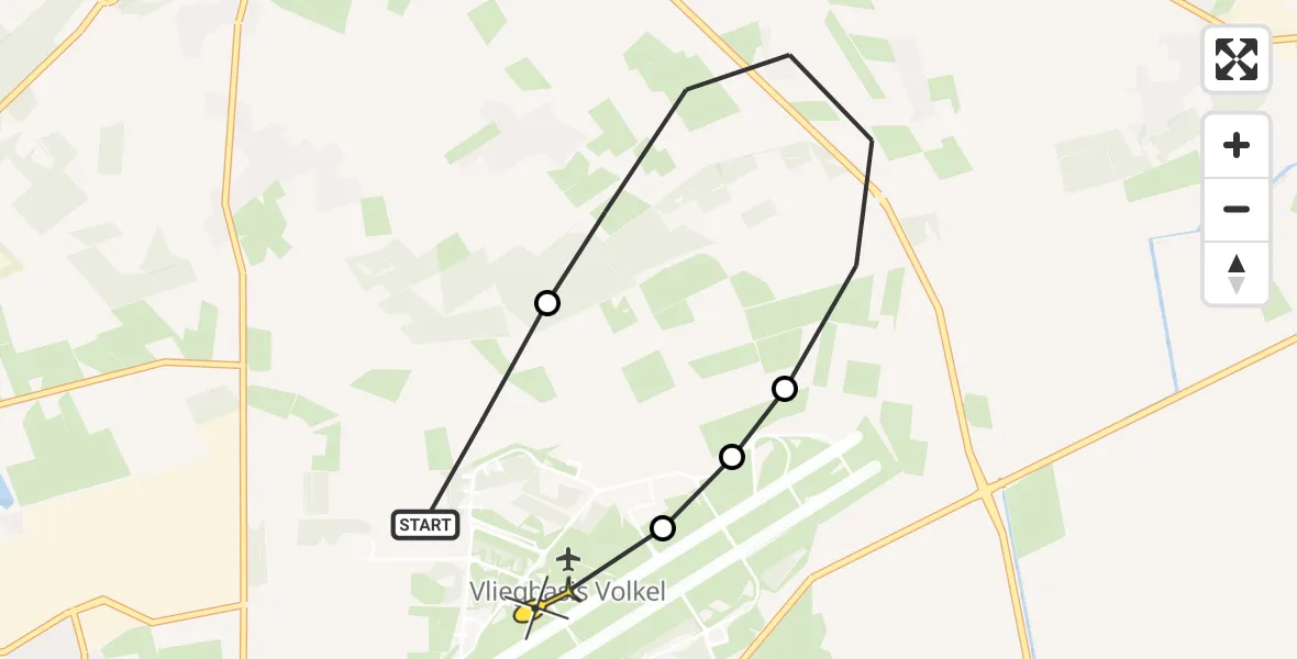 Routekaart van de vlucht: Lifeliner 3 naar Vliegbasis Volkel, Millsebaan