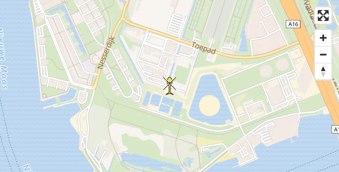 Routekaart van de vlucht: Politiehelikopter naar Rotterdam